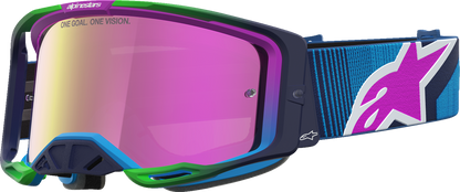 ALPINESTARS GOGGLES Vision 8 Goggle - Maven - Blithe Blue/Purple - Pink Mirror Lens 5101627-7358