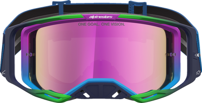 ALPINESTARS GOGGLES Vision 8 Goggle - Maven - Blithe Blue/Purple - Pink Mirror Lens 5101627-7358