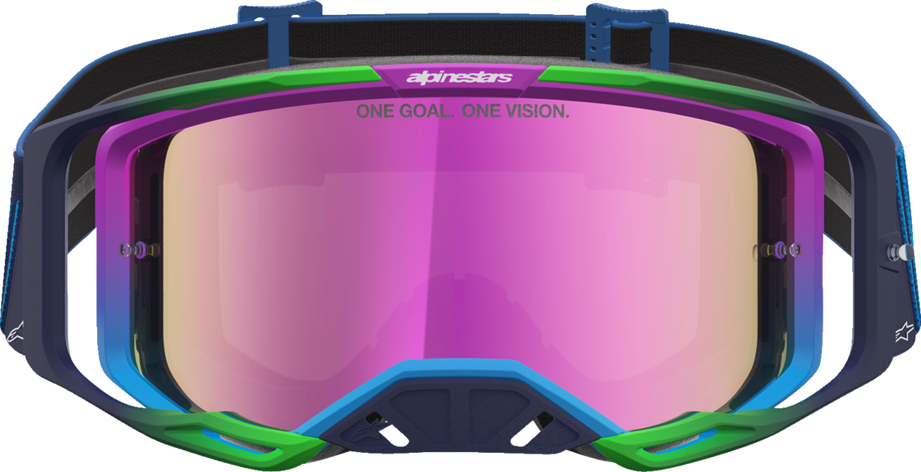 ALPINESTARS GOGGLES Vision 8 Goggle - Maven - Blithe Blue/Purple - Pink Mirror Lens 5101627-7358