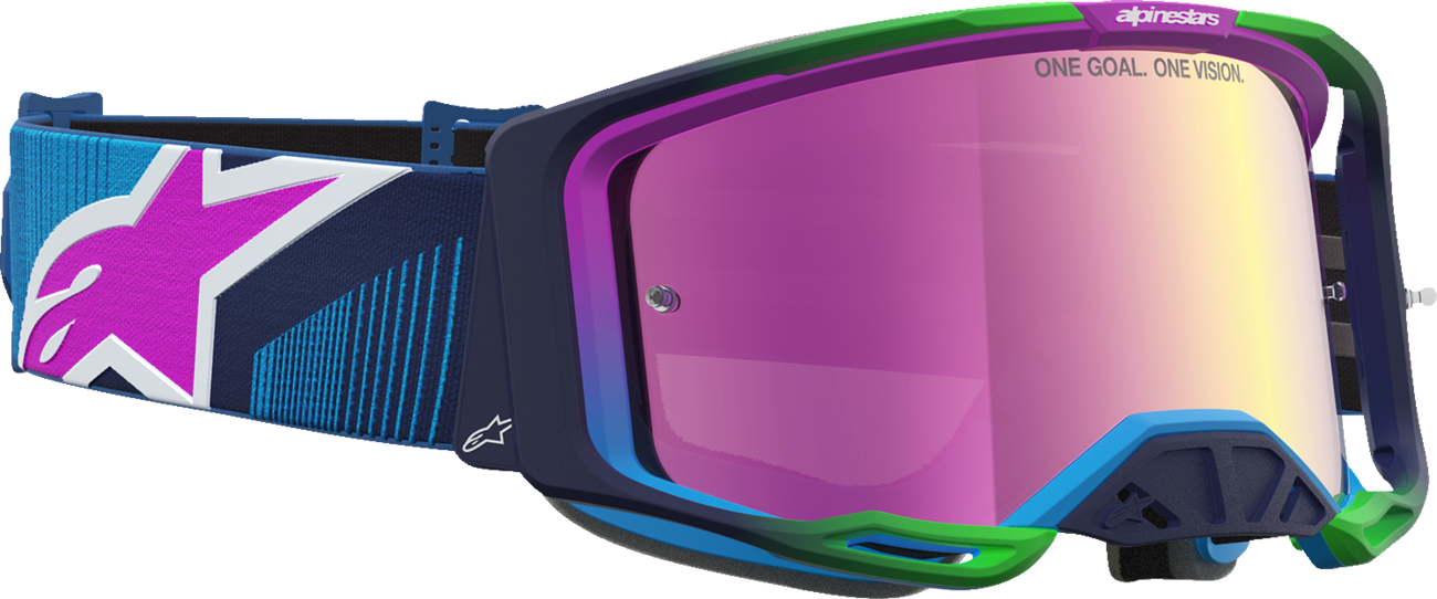ALPINESTARS GOGGLES Vision 8 Goggle - Maven - Blithe Blue/Purple - Pink Mirror Lens 5101627-7358