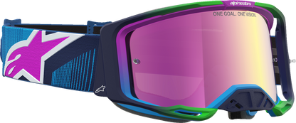 ALPINESTARS GOGGLES Vision 8 Goggle - Maven - Blithe Blue/Purple - Pink Mirror Lens 5101627-7358