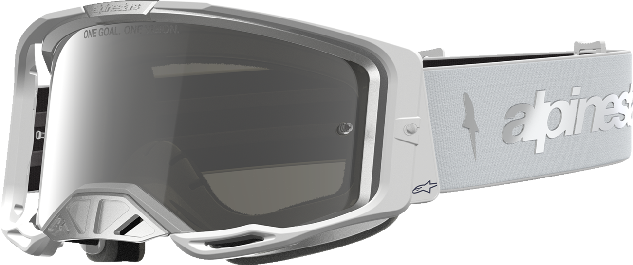 ALPINESTARS GOGGLES Vision 8 Goggle - Amber - White/Silver - Silver Mirror Lens 5101427-2096
