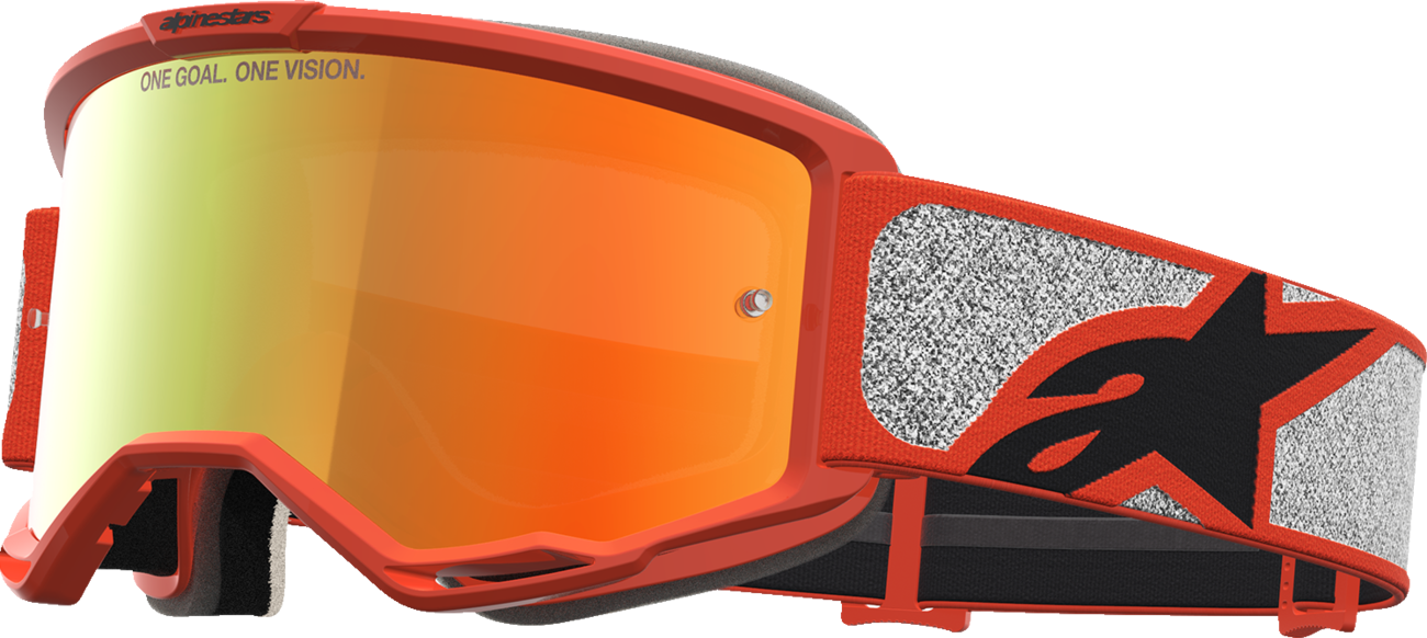ALPINESTARS GOGGLES Vision 5 Goggle - Rora - Silver/Orange - Red Mirror Lens 5101927-1741