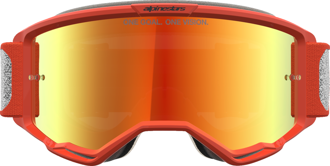 ALPINESTARS GOGGLES Vision 5 Goggle - Rora - Silver/Orange - Red Mirror Lens 5101927-1741