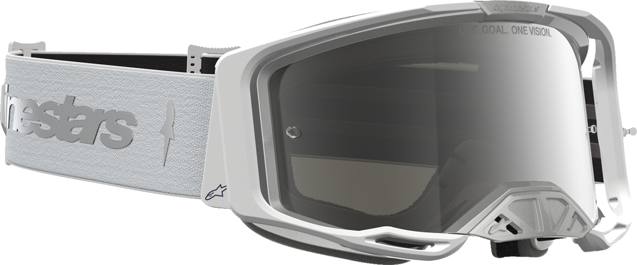 ALPINESTARS GOGGLES Vision 8 Goggle - Amber - White/Silver - Silver Mirror Lens 5101427-2096