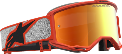 ALPINESTARS GOGGLES Vision 5 Goggle - Rora - Silver/Orange - Red Mirror Lens 5101927-1741