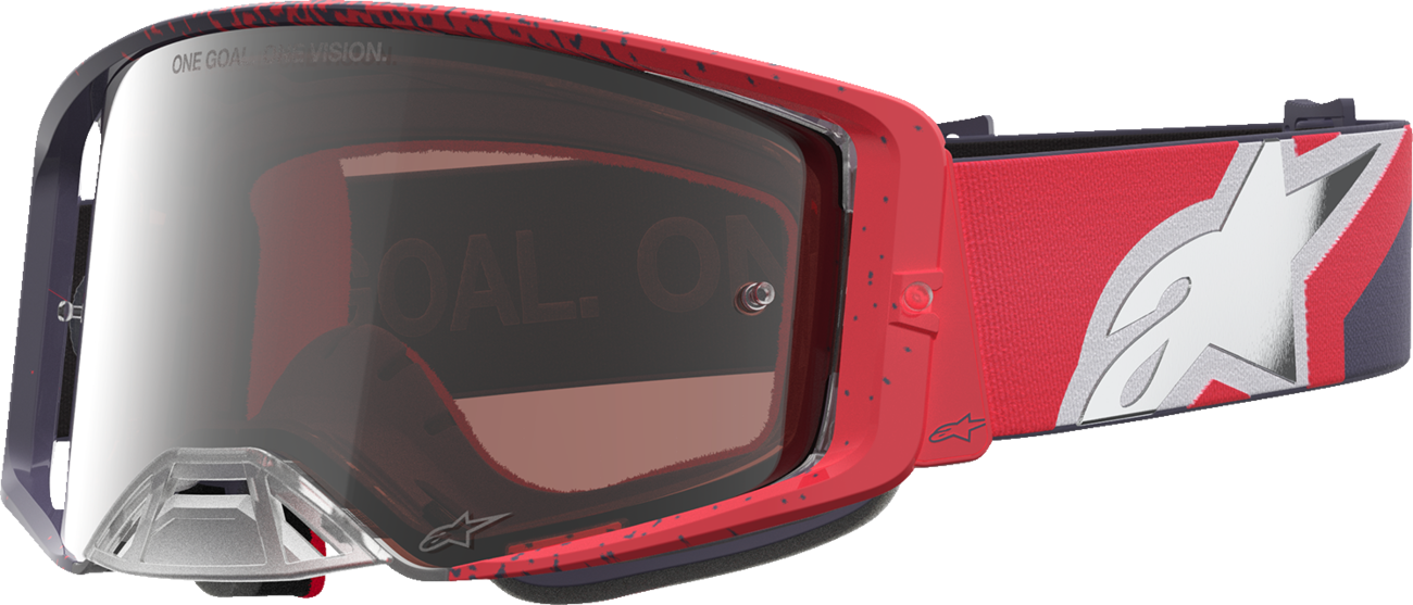 ALPINESTARS GOGGLES Supertech Goggle - Hiten - Black/Red - Silver Mirror Lens 5100527-1434