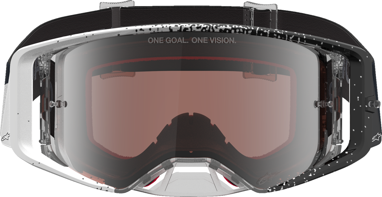 ALPINESTARS GOGGLES Supertech Goggle - Hiten - White/Black - Silver Mirror Lens 5100527-2094
