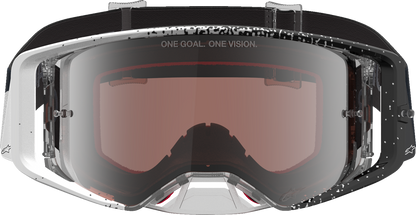 ALPINESTARS GOGGLES Supertech Goggle - Hiten - White/Black - Silver Mirror Lens 5100527-2094