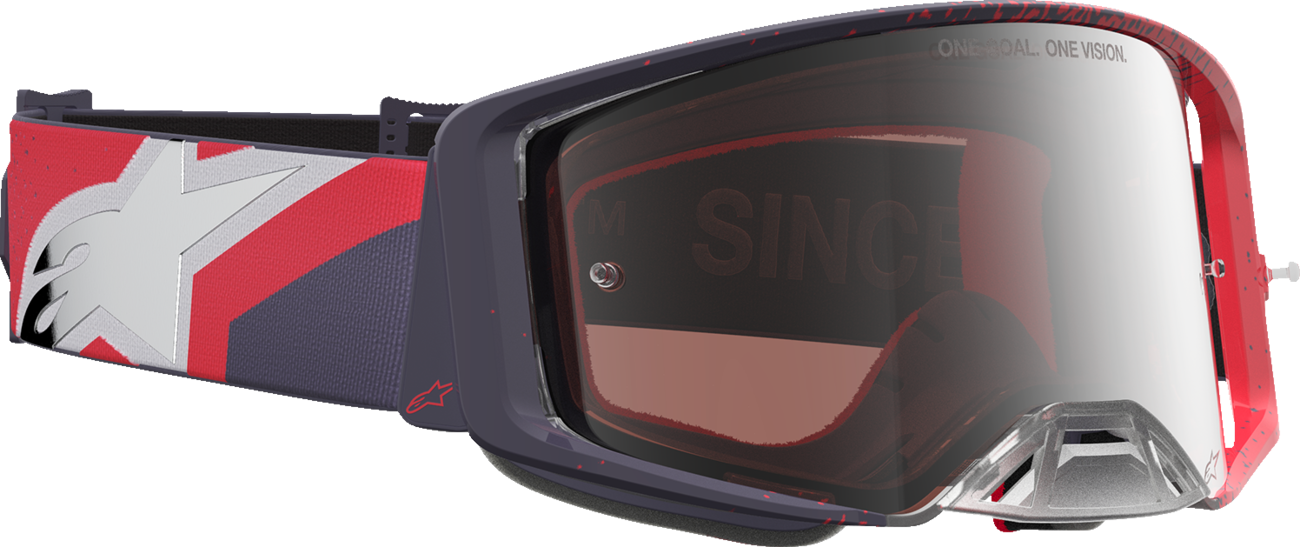 ALPINESTARS GOGGLES Supertech Goggle - Hiten - Black/Red - Silver Mirror Lens 5100527-1434