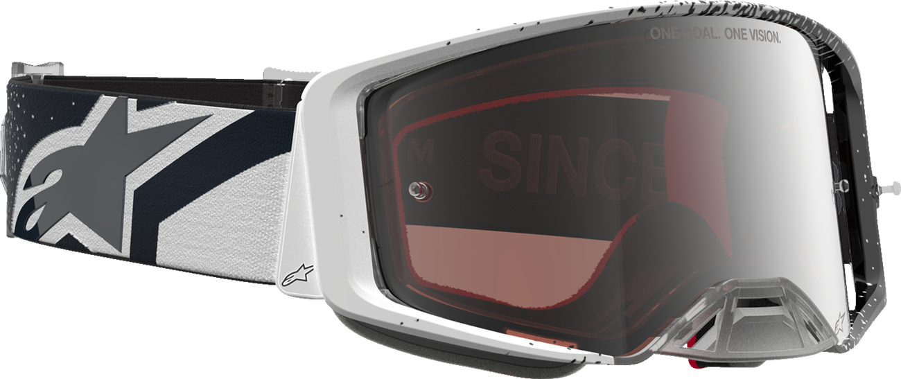 ALPINESTARS GOGGLES Supertech Goggle - Hiten - White/Black - Silver Mirror Lens 5100527-2094