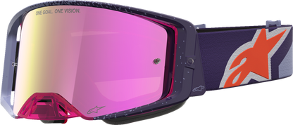 ALPINESTARS GOGGLES Supertech Goggle - Hiten - Purple/Red - Pink Mirror Lens 5100527-3229