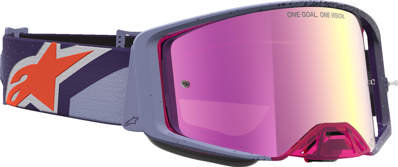 ALPINESTARS GOGGLES Supertech Goggle - Hiten - Purple/Red - Pink Mirror Lens 5100527-3229