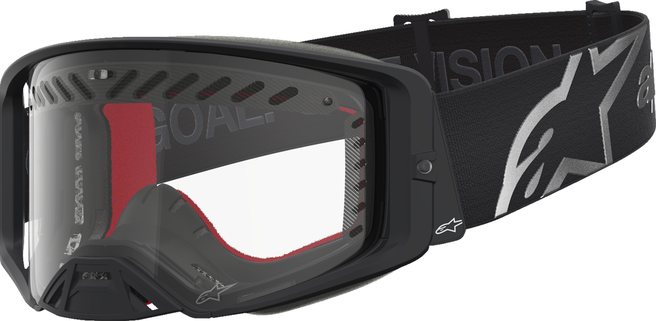 ALPINESTARS GOGGLES Supertech Goggle - Dura Air Fluid - Black/Silver - Clear Lens 5100127-1742
