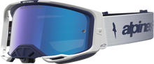 ALPINESTARS GOGGLES Vision 8 Goggle - Amber - Navy/White - Blue Mirror Lens 5101427-7357