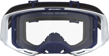 ALPINESTARS GOGGLES Vision 8 Goggle - Amber - White/Navy - Clear Lens 5101527-2109