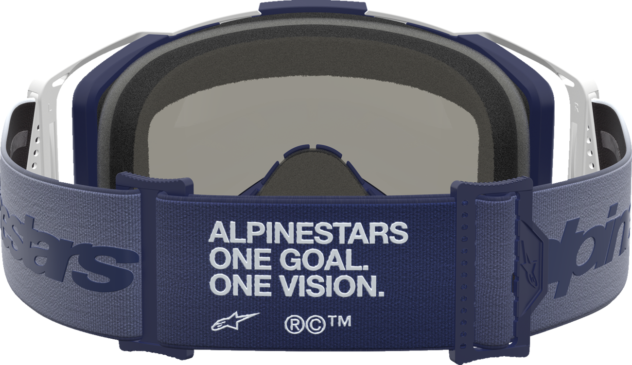 ALPINESTARS GOGGLES Vision 8 Goggle - Amber - Navy/White - Blue Mirror Lens 5101427-7357