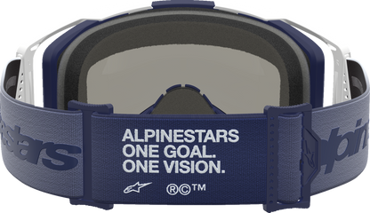 ALPINESTARS GOGGLES Vision 8 Goggle - Amber - Navy/White - Blue Mirror Lens 5101427-7357