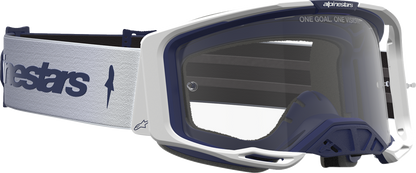 ALPINESTARS GOGGLES Vision 8 Goggle - Amber - White/Navy - Clear Lens 5101527-2109