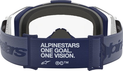 ALPINESTARS GOGGLES Vision 8 Goggle - Amber - White/Navy - Clear Lens 5101527-2109