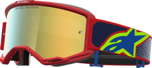 ALPINESTARS GOGGLES Vision 5 Goggle - Drag - Fire Red/Blue - Gold Mirror Lens 5101727-3239