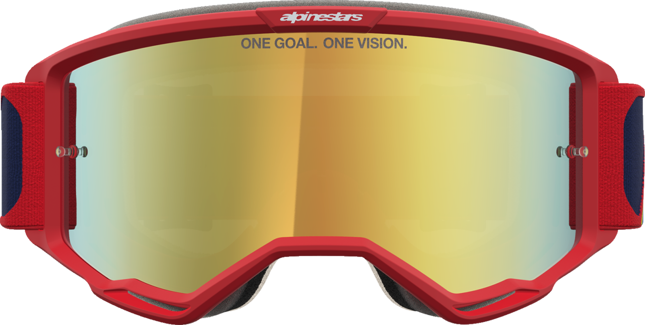 ALPINESTARS GOGGLES Vision 5 Goggle - Drag - Fire Red/Blue - Gold Mirror Lens 5101727-3239