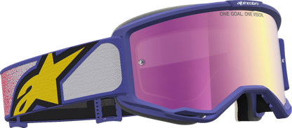 ALPINESTARS GOGGLES Vision 5 Goggle - Drag - Red/Purple - Pink Mirror Lens 5101727-3233
