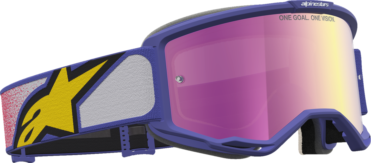 ALPINESTARS GOGGLES Vision 5 Goggle - Drag - Red/Purple - Pink Mirror Lens 5101727-3233