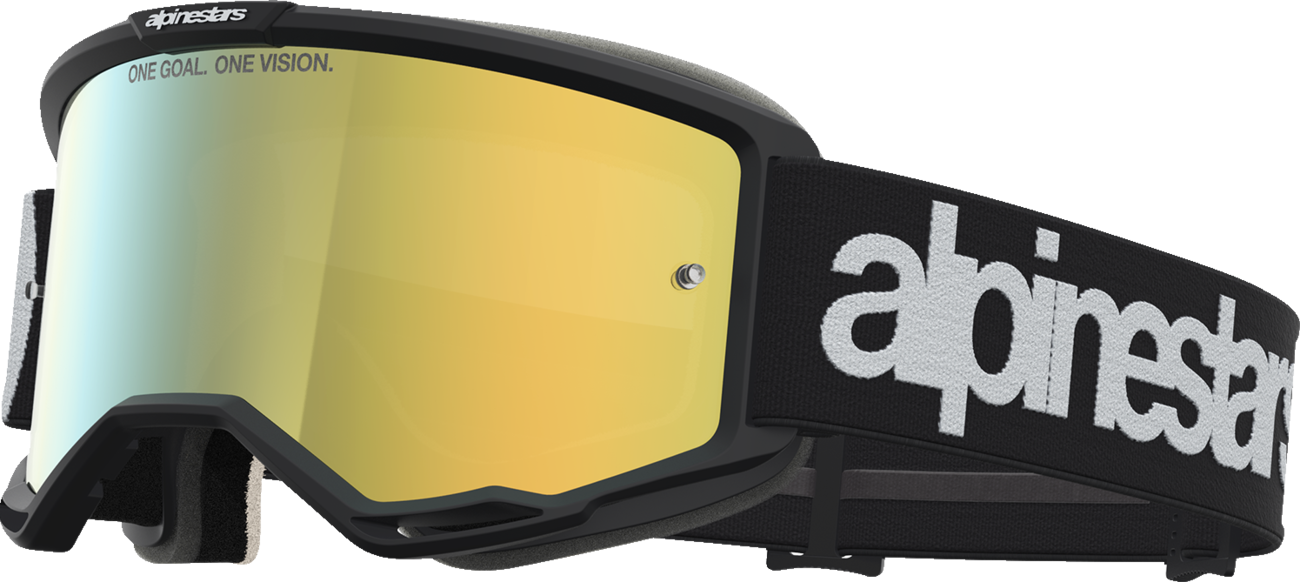 ALPINESTARS GOGGLES Vision 5 Goggle - Hone - Black/White - Gold Mirror Lens 5101827-1762