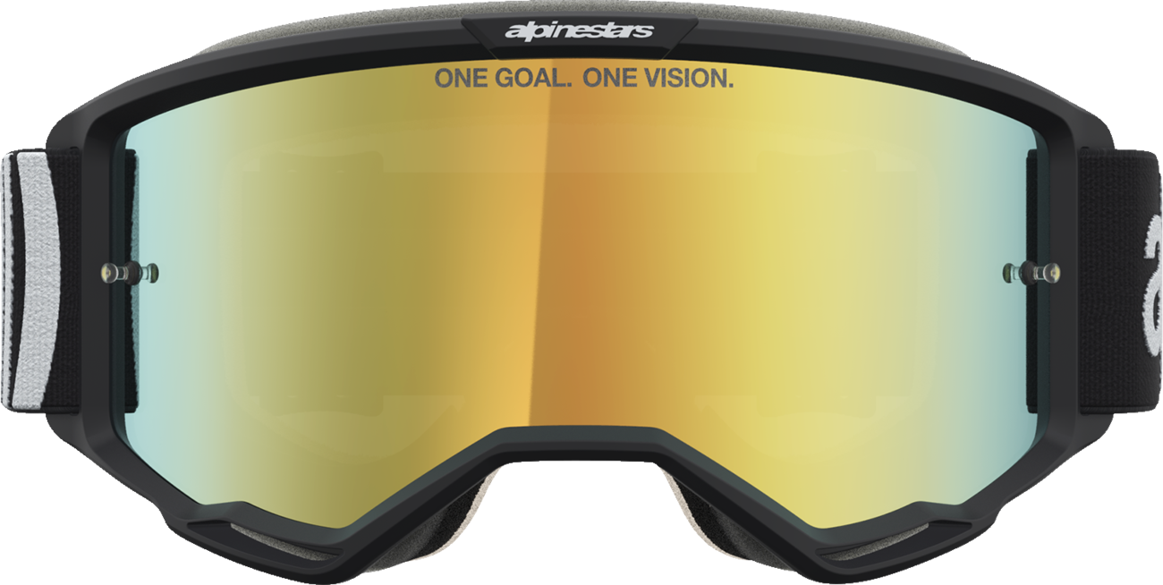 ALPINESTARS GOGGLES Vision 5 Goggle - Hone - Black/White - Gold Mirror Lens 5101827-1762