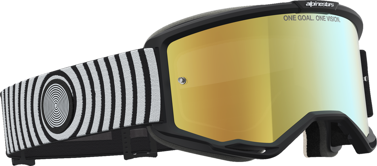ALPINESTARS GOGGLES Vision 5 Goggle - Hone - Black/White - Gold Mirror Lens 5101827-1762