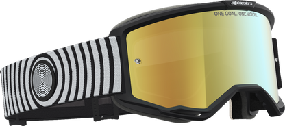 ALPINESTARS GOGGLES Vision 5 Goggle - Hone - Black/White - Gold Mirror Lens 5101827-1762