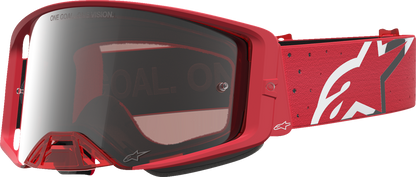 ALPINESTARS GOGGLES Youth Vision Goggle - Vesta - Red Fluo/Chrome - Silver Mirror Lens 5140127-3231