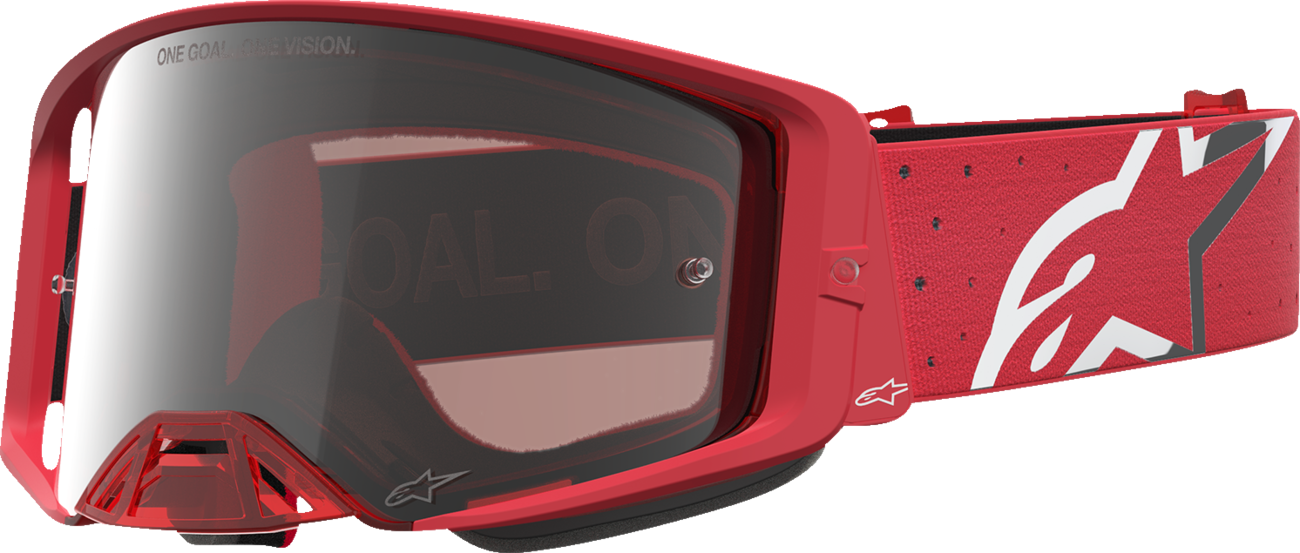 ALPINESTARS GOGGLES Youth Vision Goggle - Vesta - Red Fluo/Chrome - Silver Mirror Lens 5140127-3231
