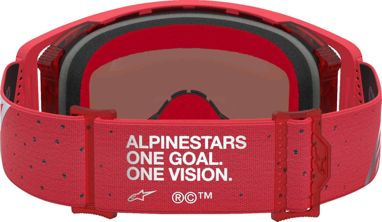 ALPINESTARS GOGGLES Youth Vision Goggle - Vesta - Red Fluo/Chrome - Silver Mirror Lens 5140127-3231