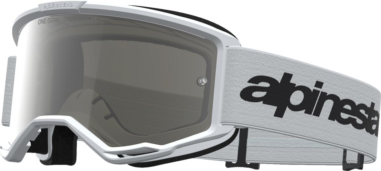 ALPINESTARS GOGGLES Vision 3 Goggle - Wordmark - White/Black - Silver Mirror Lens 5103225-2094