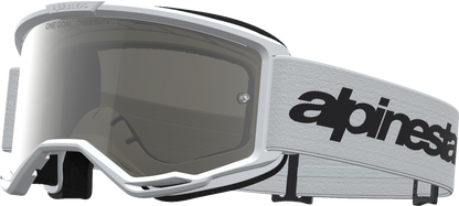 ALPINESTARS GOGGLES Vision 3 Goggle - Wordmark - White/Black - Silver Mirror Lens 5103225-2094