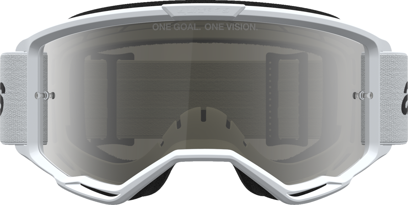 ALPINESTARS GOGGLES Vision 3 Goggle - Wordmark - White/Black - Silver Mirror Lens 5103225-2094