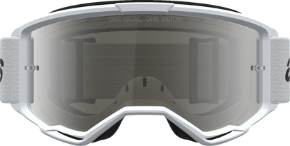 ALPINESTARS GOGGLES Vision 3 Goggle - Wordmark - White/Black - Silver Mirror Lens 5103225-2094