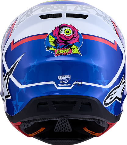 ALPINESTARS SM7 Helmet - Blaster - White/Blue/Red - Large 8301627-2217-L