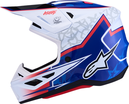 ALPINESTARS SM7 Helmet - Blaster - White/Blue/Red - Large 8301627-2217-L