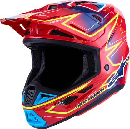 ALPINESTARS SM7 Helmet - Cast - Red/Yellow Fluo/Blue - XS 8302626-3226-XS