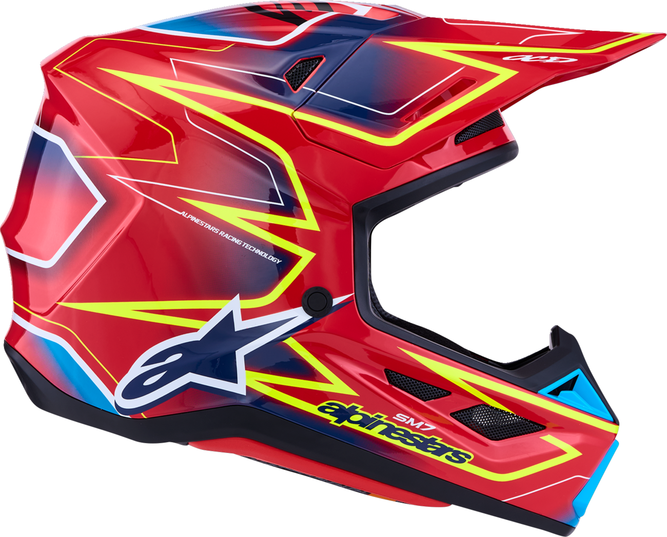 ALPINESTARS SM7 Helmet - Cast - Red/Yellow Fluo/Blue - XS 8302626-3226-XS
