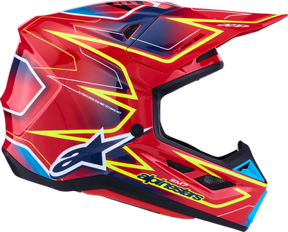 ALPINESTARS SM7 Helmet - Cast - Red/Yellow Fluo/Blue - XS 8302626-3226-XS