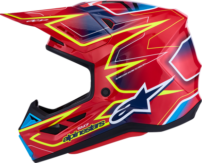 ALPINESTARS SM7 Helmet - Cast - Red/Yellow Fluo/Blue - XS 8302626-3226-XS