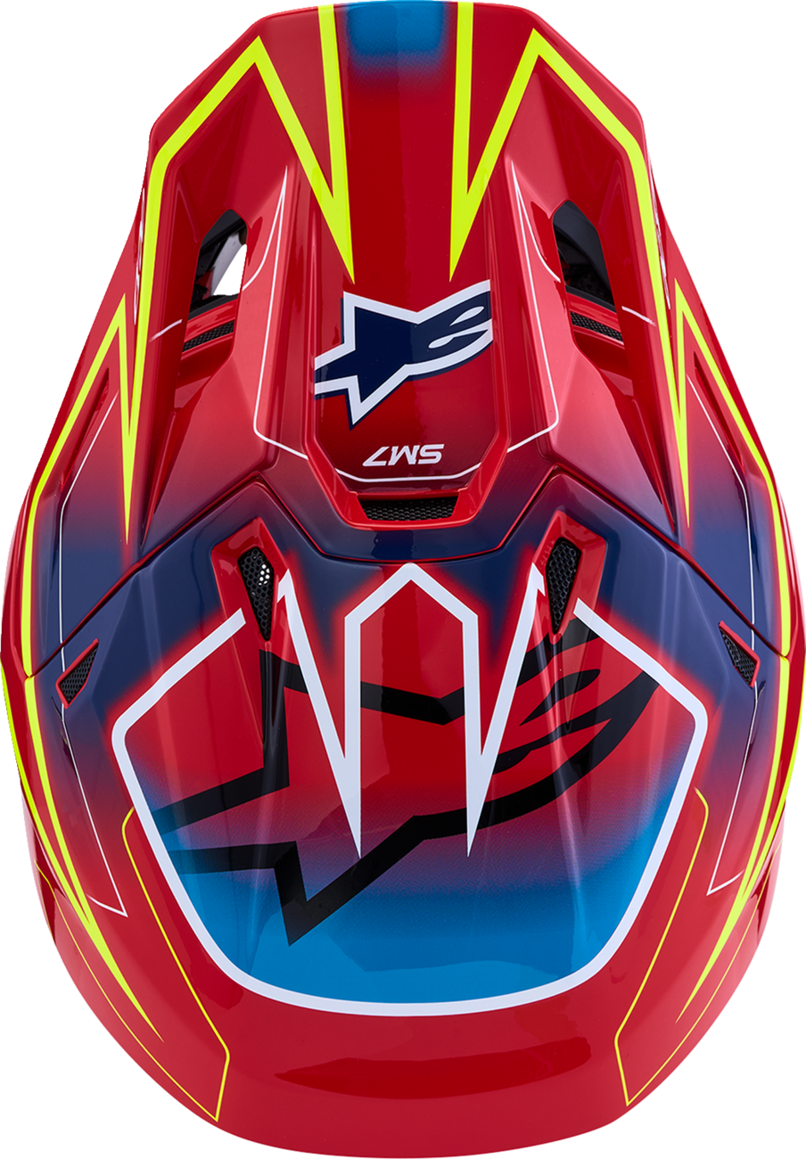 ALPINESTARS SM7 Helmet - Cast - Red/Yellow Fluo/Blue - XS 8302626-3226-XS