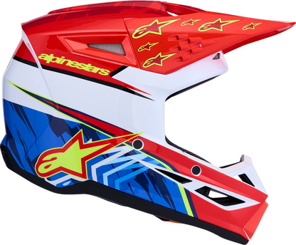 ALPINESTARS Youth SM3 Helmet - Falcon - Red Fluo/White/Blue/Yellow Fluo - Medium 8301327-3206- YM