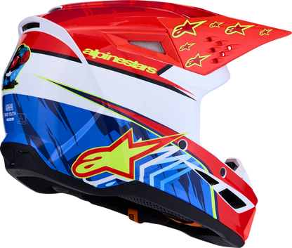 ALPINESTARS Youth SM3 Helmet - Falcon - Red Fluo/White/Blue/Yellow Fluo - Medium 8301327-3206- YM
