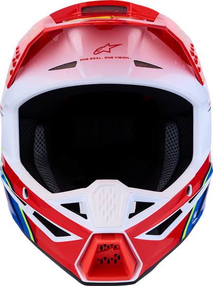 ALPINESTARS Youth SM3 Helmet - Falcon - Red Fluo/White/Blue/Yellow Fluo - Large 8301327-3206- YL