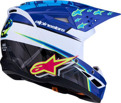 ALPINESTARS Youth SM3 Helmet - Falcon - Blue/White/Black/Pink Fluo - Small 8301327-7347- YS